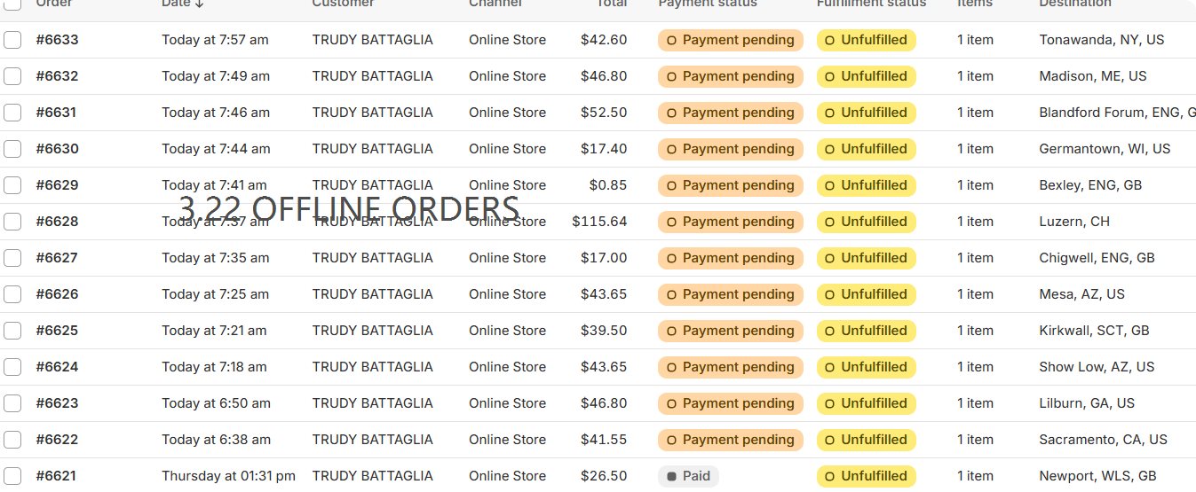 4.9 0ffline orders+4.6 offline orders+4.12 offline orders