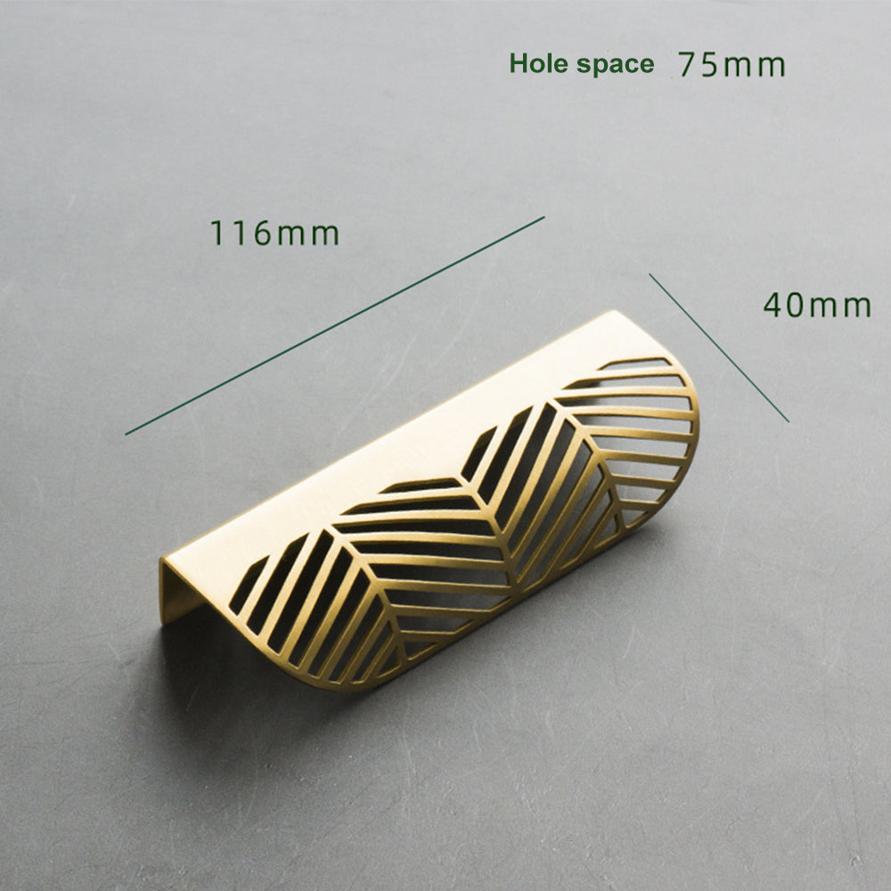 Creative Leaf Invisible Handle, Solid Brass Drawer Pull