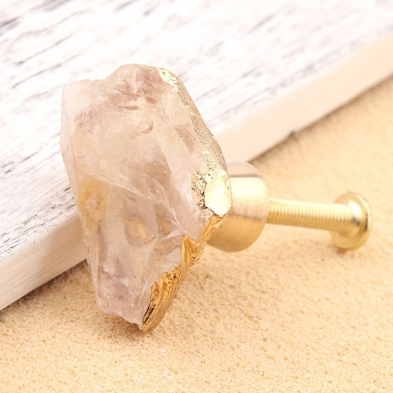 Amethyst Crystal pull Natural Crystal Drawer Knobs