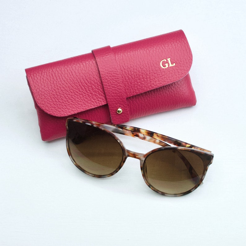 Personalised Leather Glasses Case, Monogram Leather Sunglasses Case, Custom Sunglasses Case, Leather Case for Glasses, 50th Birthday Gift