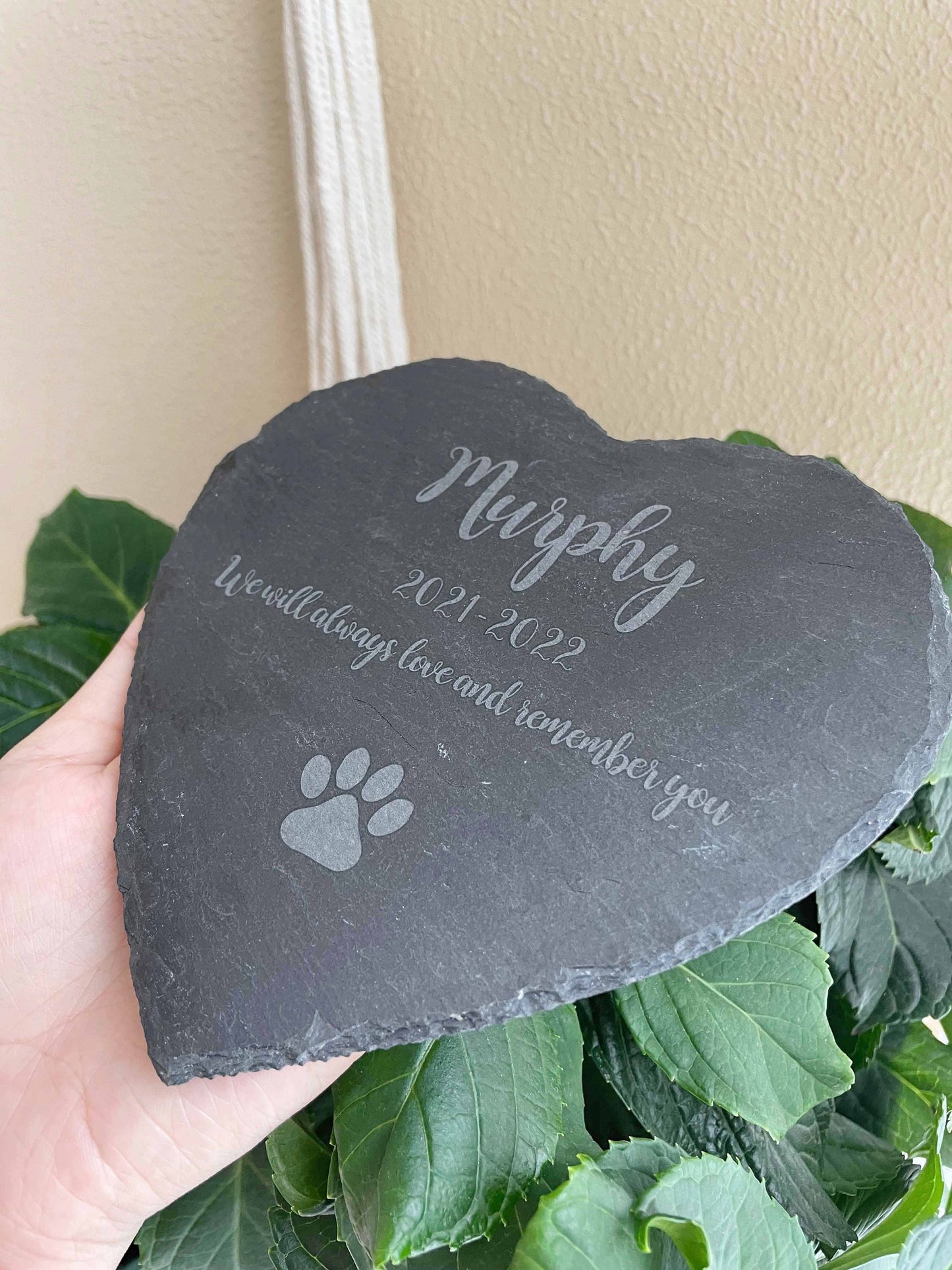 6" Personalized Pet Memorial Stone, Custom Engrave Dog Cat Memorial Plaque