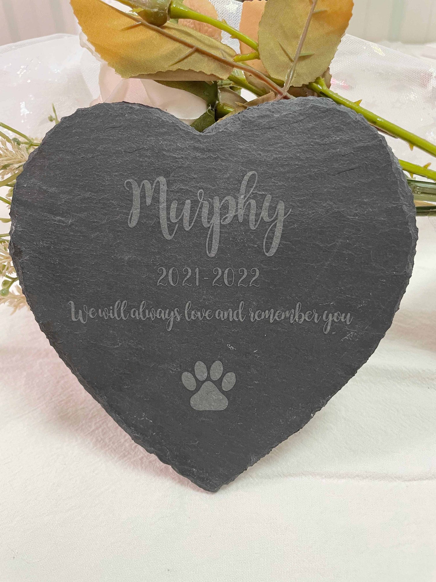 6" Personalized Pet Memorial Stone, Custom Engrave Dog Cat Memorial Plaque