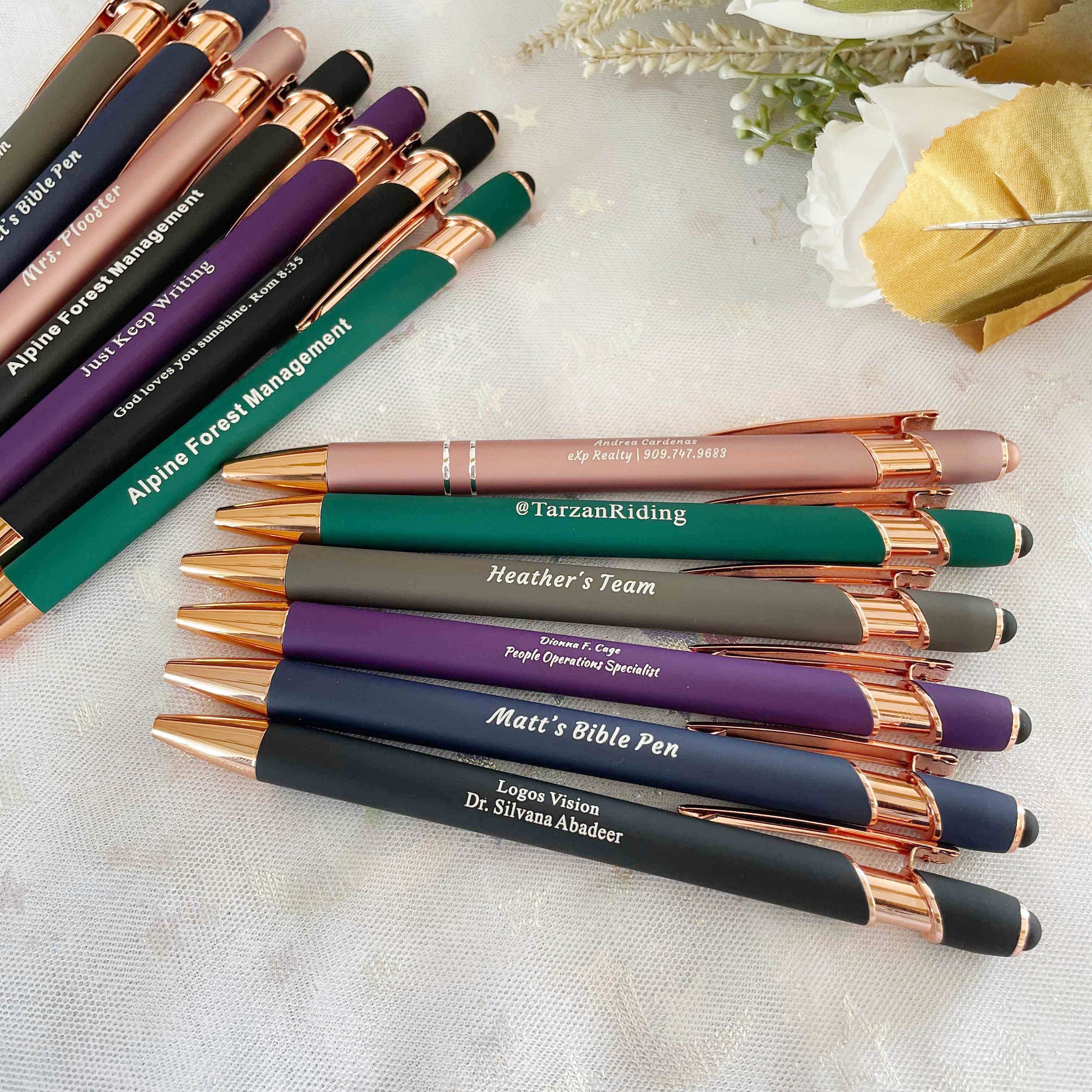 Personalized Business Pens Rose Gold Trim, Custom Ballpoint Pens with ...