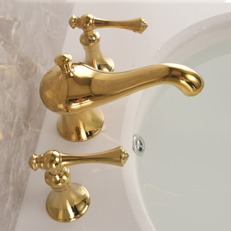 Antique Three Hole Widespread Bathroom Faucet