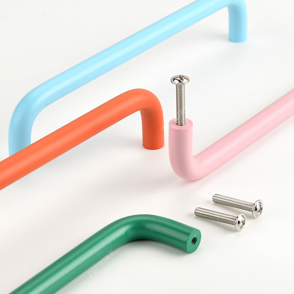 Colorful Small Double Curved Wardrobe Knobs For Children's Room