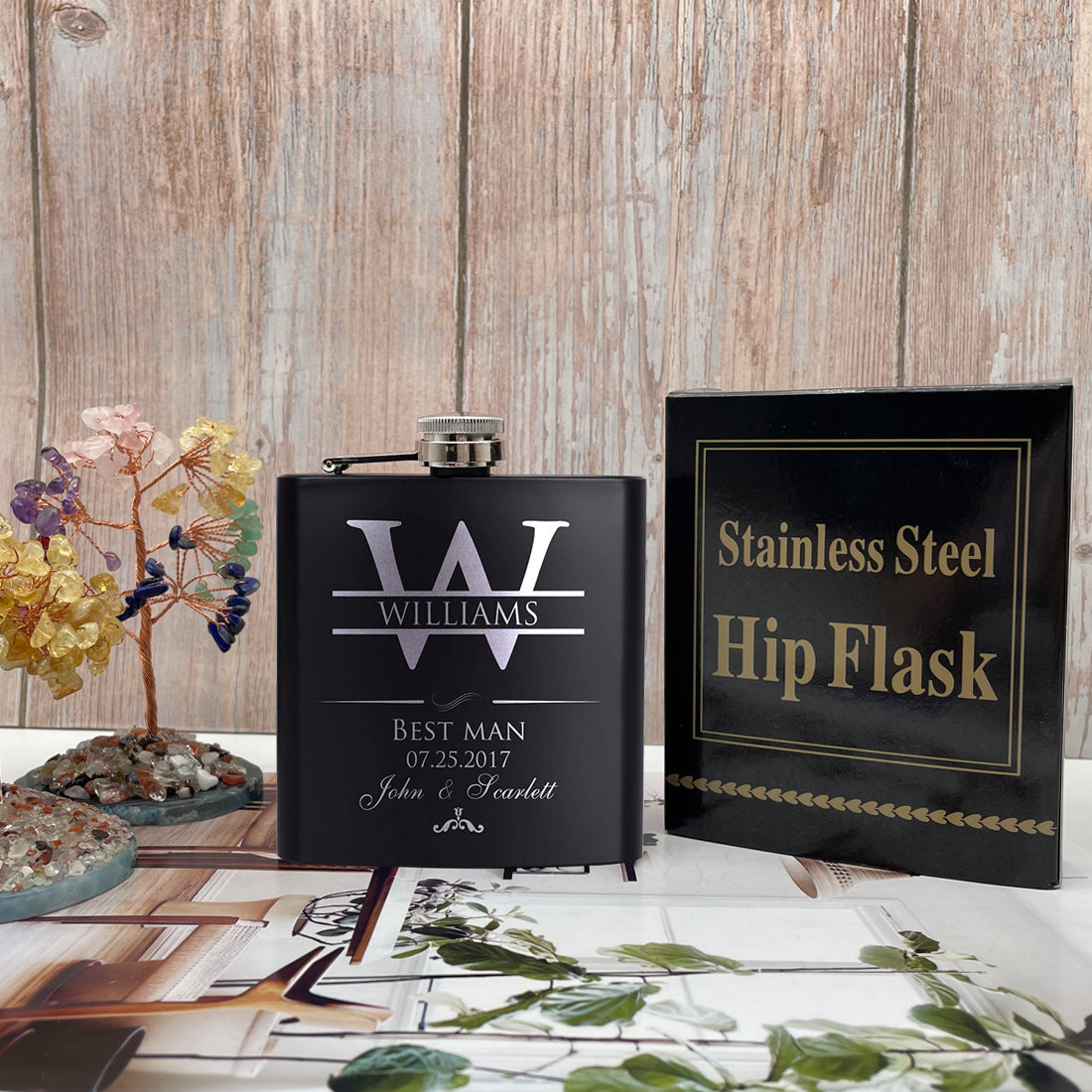 Personalized Groomsmen Flasks, Groomsman Gift, Flask for Groomsmen Custom Flask, Black Hip Flask, Groomsmen Gifts, Gifts for Wedding Party