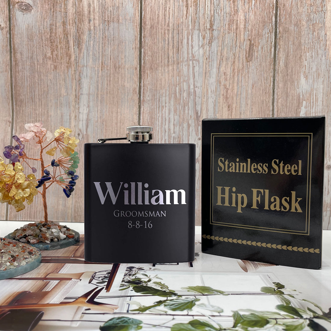 Custom Engraved Flask, Personalized Wedding Party Gift, Bachelorette Party Gift