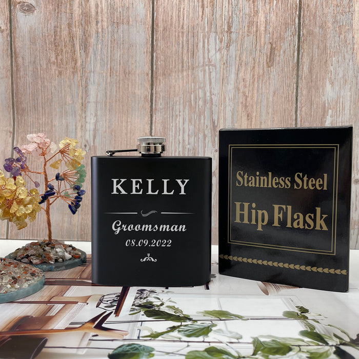 Custom Flask, Personalized Flask, Groomsman Flask, Groomsman Gift, Branded Flask, Engraved Flask, Hip Flask Gift
