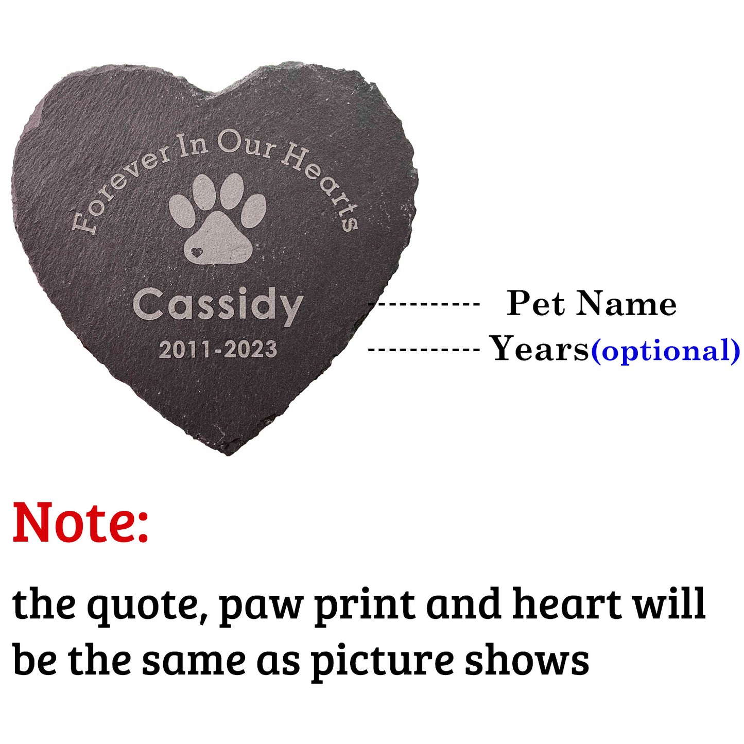 Personalized Dog Memorial Stone, Dog Sympathy Gifts, Heart Paw Print Pet Headstone, Forever in Our Hearts Dog Cat Garden Stone Grave Marker