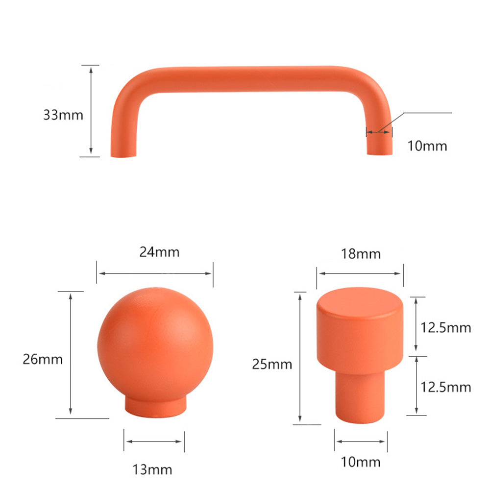 Colorful Small Double Curved Wardrobe Knobs For Children's Room
