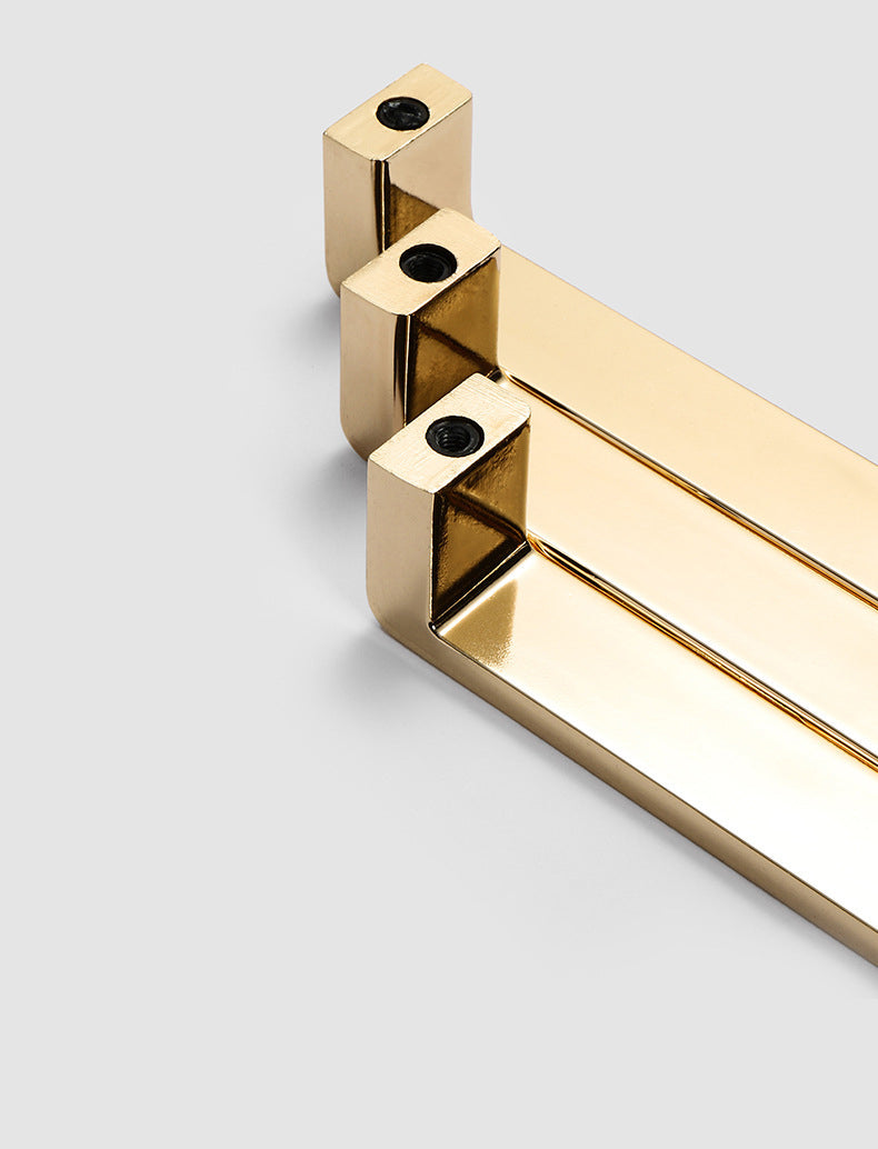 Black & Gold Kitchen Cabinet Handles, Modern Square Bar Pull Drawer Knobs