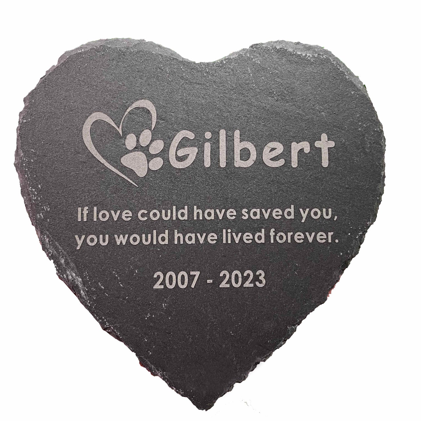 Custom Pet Memorial Stone, Personalized Engrave Dog Cat Memorial Plaque, Pet Grave Stone, Engraved Heart Rock with Pets Name, Pet Loss Gift