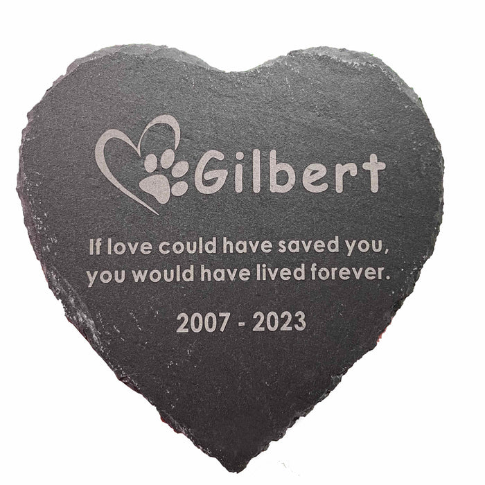 Custom Pet Memorial Stone, Personalized Engrave Dog Cat Memorial Plaque, Pet Grave Stone, Engraved Heart Rock with Pets Name, Pet Loss Gift