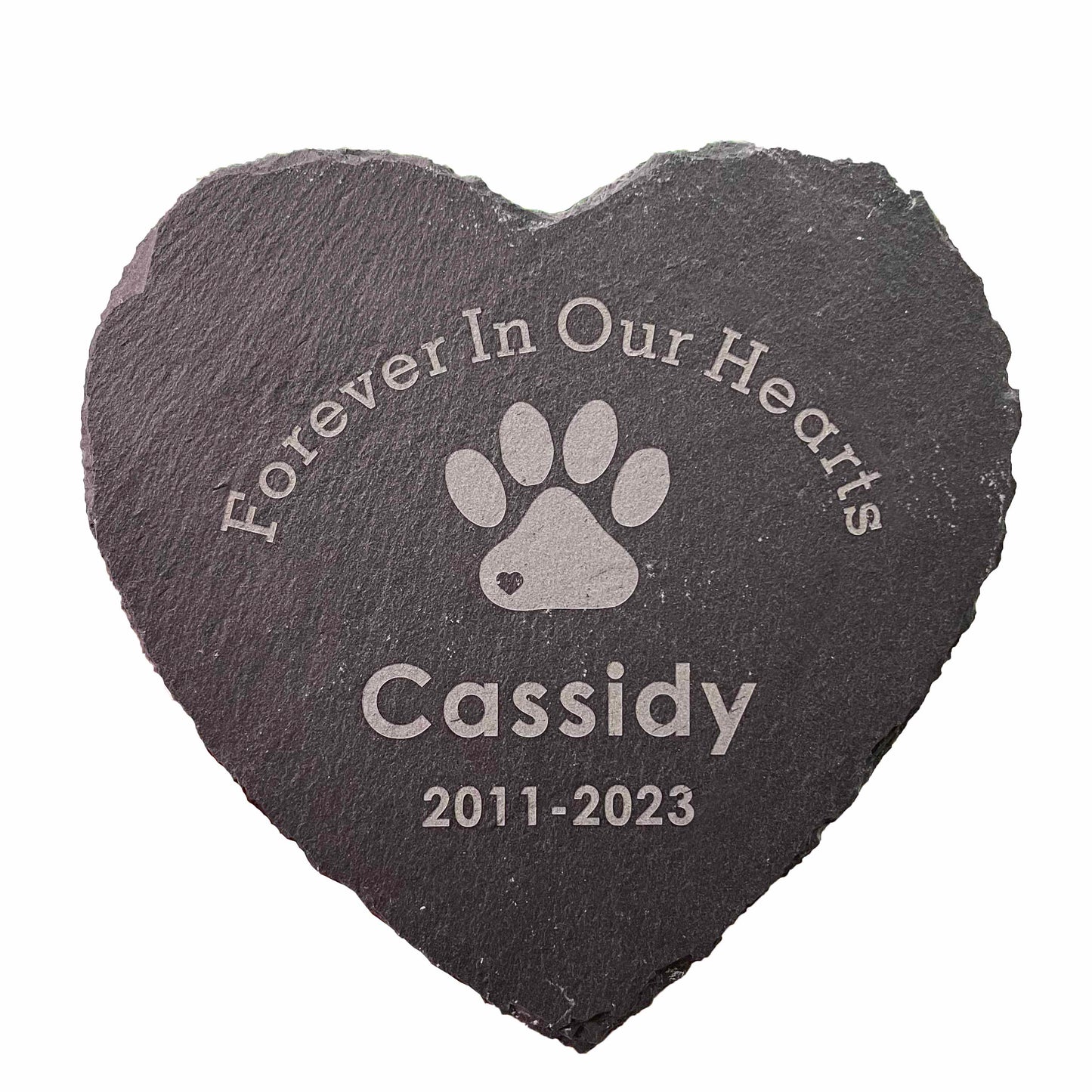 Personalized Dog Memorial Stone, Dog Sympathy Gifts, Heart Paw Print Pet Headstone, Forever in Our Hearts Dog Cat Garden Stone Grave Marker