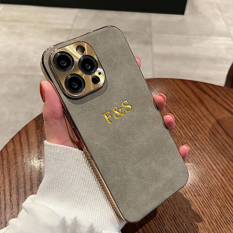 Custom Embossed Phone Case - Personalized Sude Leather Case for iPhone Creationshappy Custom Embossed Phone Case - Personalized Sude Leather Case for iPhone Creationshappy