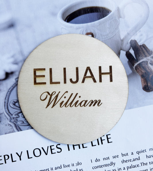 Engraved Baby Name Sign / Wooden Name Sign / Baby Name Plaque / Name Announcement Plaque / Rose Nursery Decor / Newborn Photo Prop