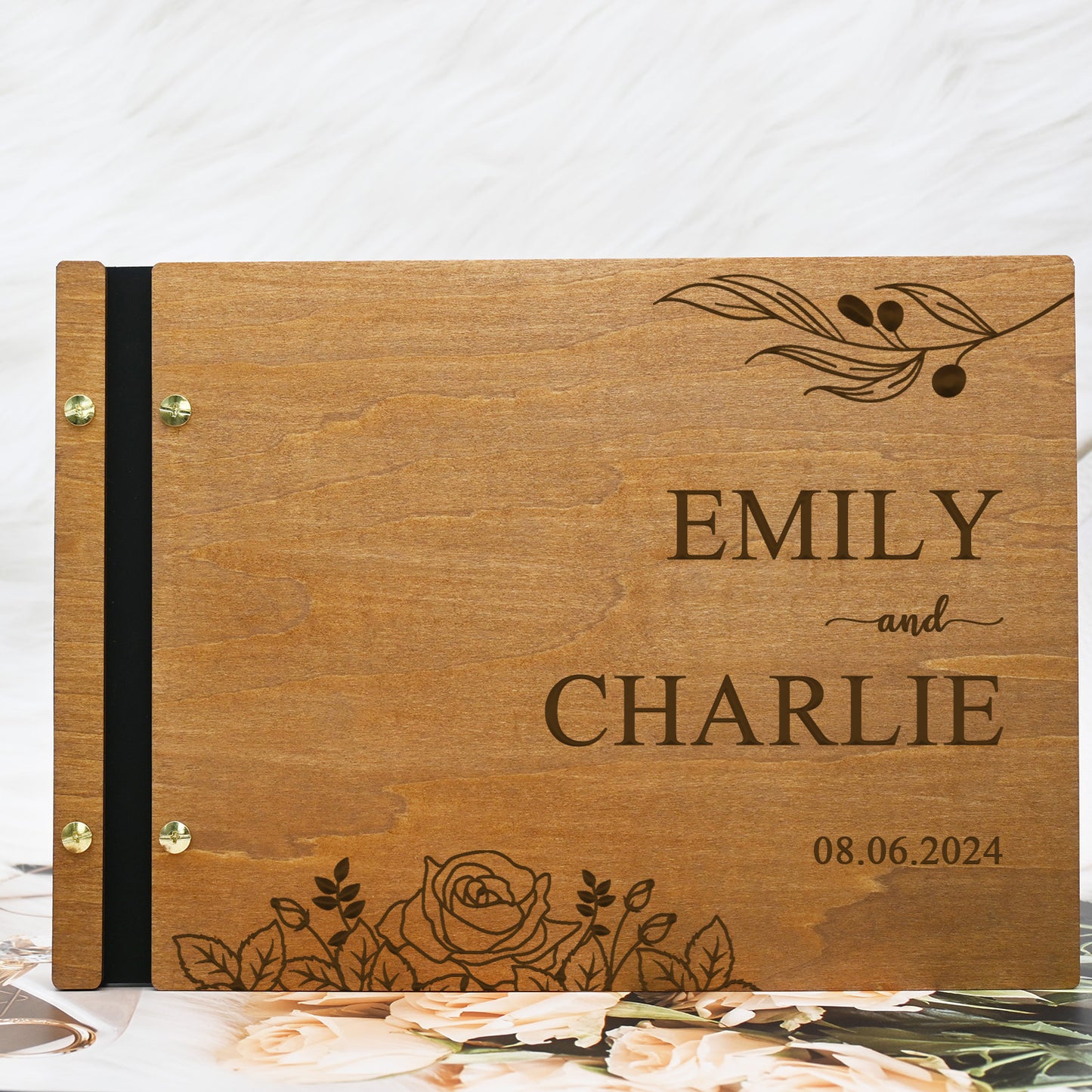 Wedding Guestbook, Personalized Wooden Guest book Perfect for Wedding, Photobooth, Photo Album, Wedding Album