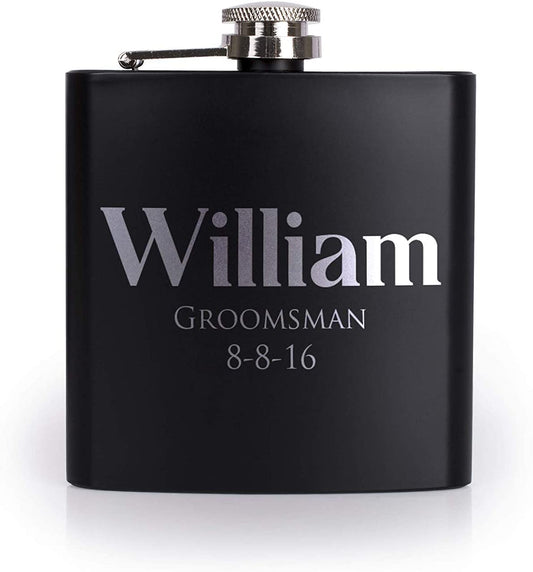 Custom Engraved Flask, Personalized Wedding Party Gift, Bachelorette Party Gift