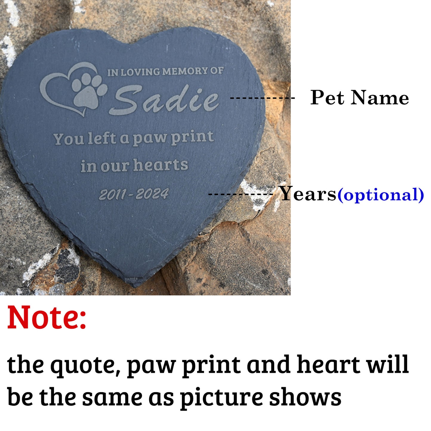 Personalized Loss of Dog Gift, Dog Cat Memorial Stone, In Loving Memory Pet Memorial Garden Stone