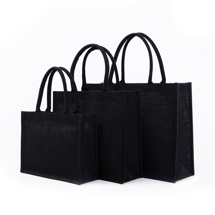 Personalized Black Burlap Tote Bags, Custom Name Tote, Beach Wedding Tote, Bridal Party Gifts for Friend, Custom Jute Tote Bag for Her