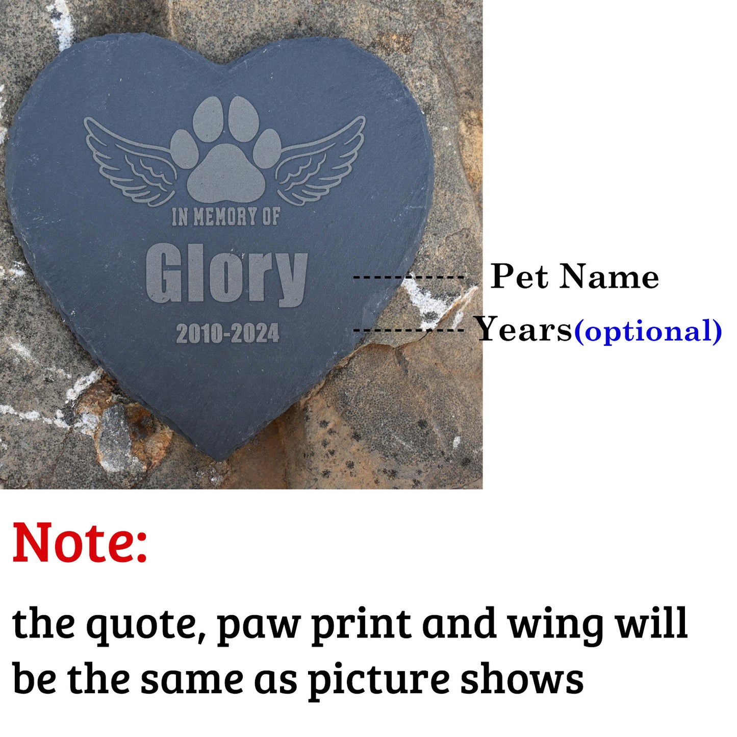 Personalized Dog Memorial Stone, Pawprint with Wing Dog Memorial Gifts for Loss of Dog, Pet Loss Gift