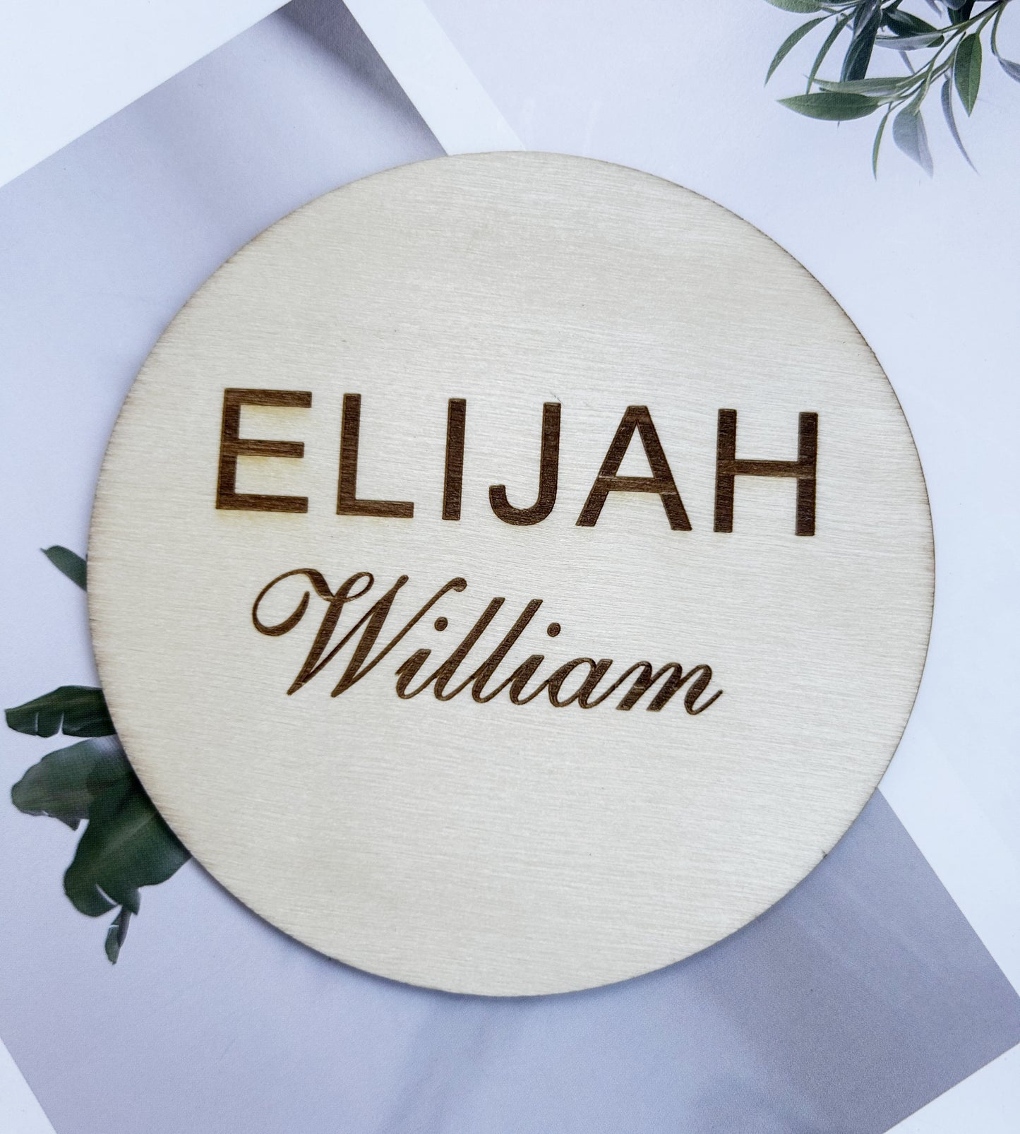 Engraved Baby Name Sign / Wooden Name Sign / Baby Name Plaque / Name Announcement Plaque / Rose Nursery Decor / Newborn Photo Prop