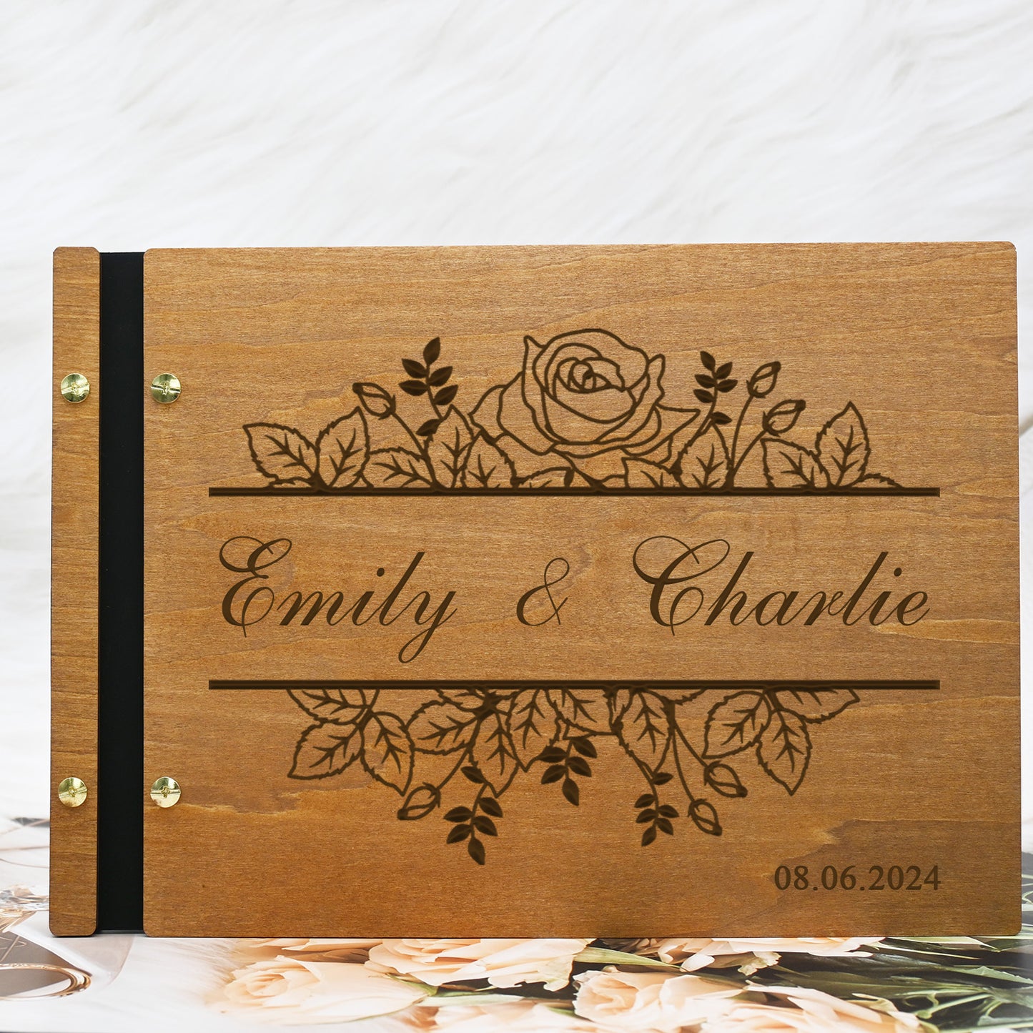 Wedding Guestbook, Personalized Wooden Guest book Perfect for Wedding, Photobooth, Photo Album, Wedding Album