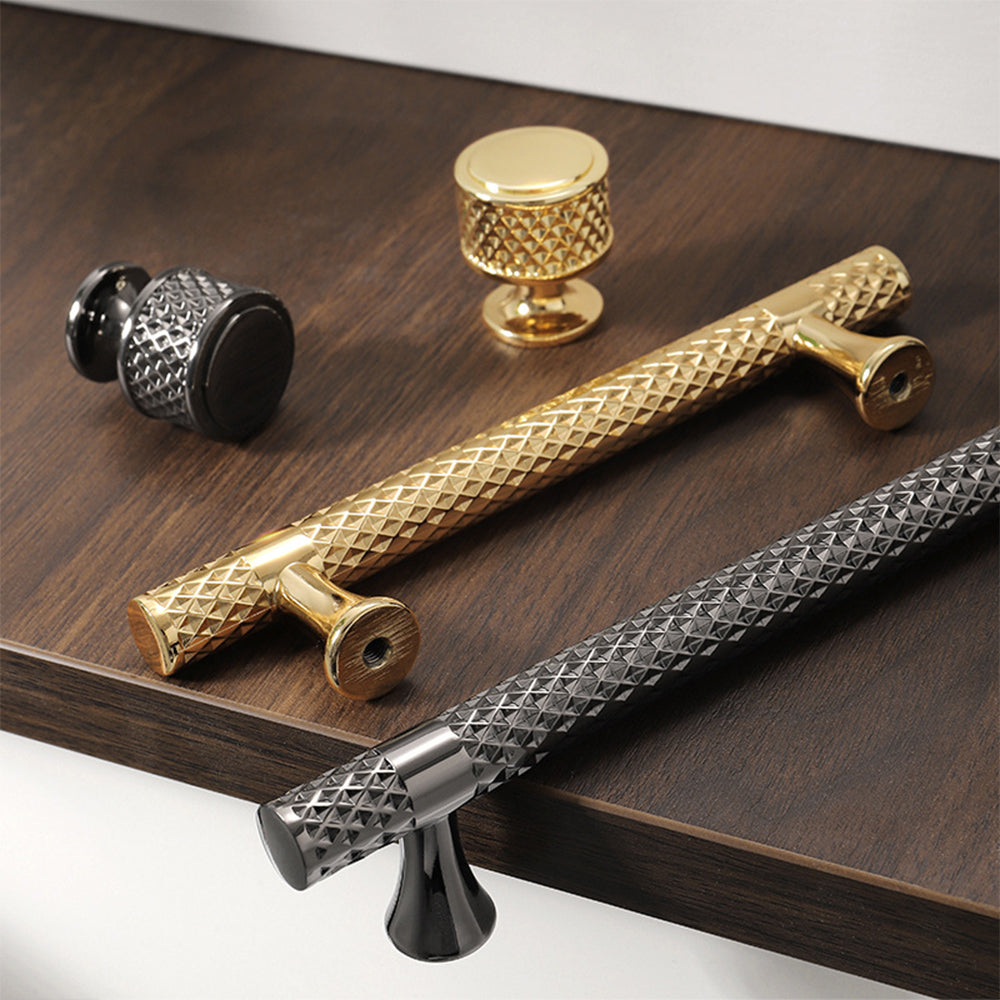 Shiny Solid Modern Zinc Alloy Titanium Black Gold Door Handles