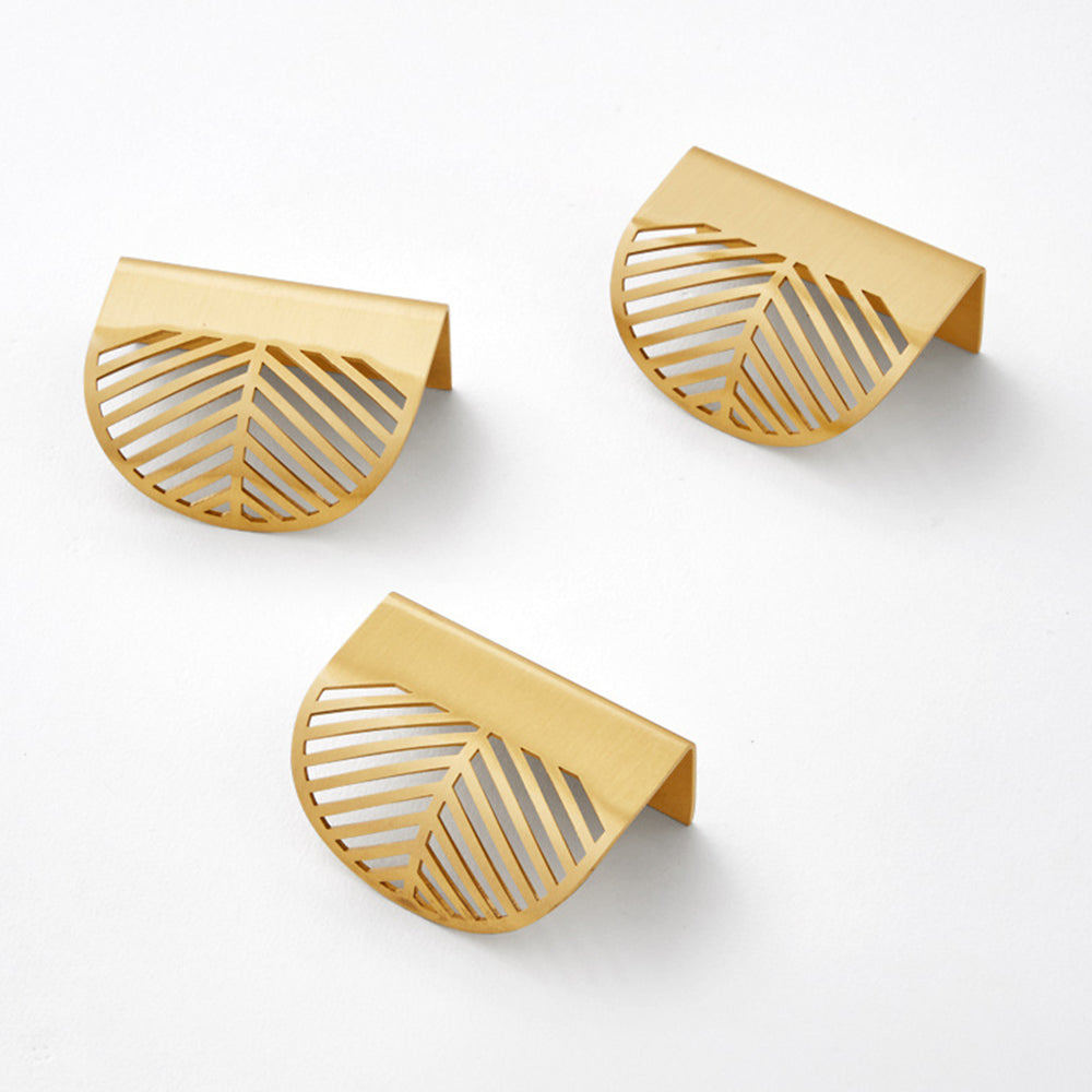 Creative Leaf Invisible Handle, Solid Brass Drawer Pull