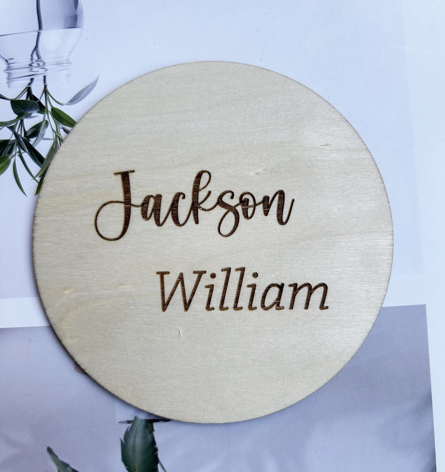 Custom Baby Birth Announcement Sign, Newborn Baby Name Sign for Hospital, Double Sided Wood Birth Stat Sign, Baby Photo Prop