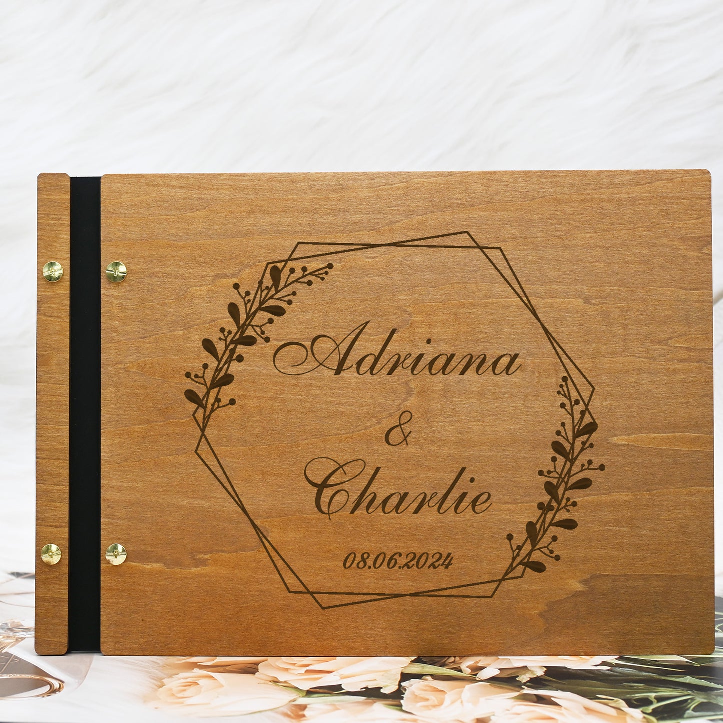 Wedding Guestbook, Personalized Wooden Guest book Perfect for Wedding, Photobooth, Photo Album, Wedding Album