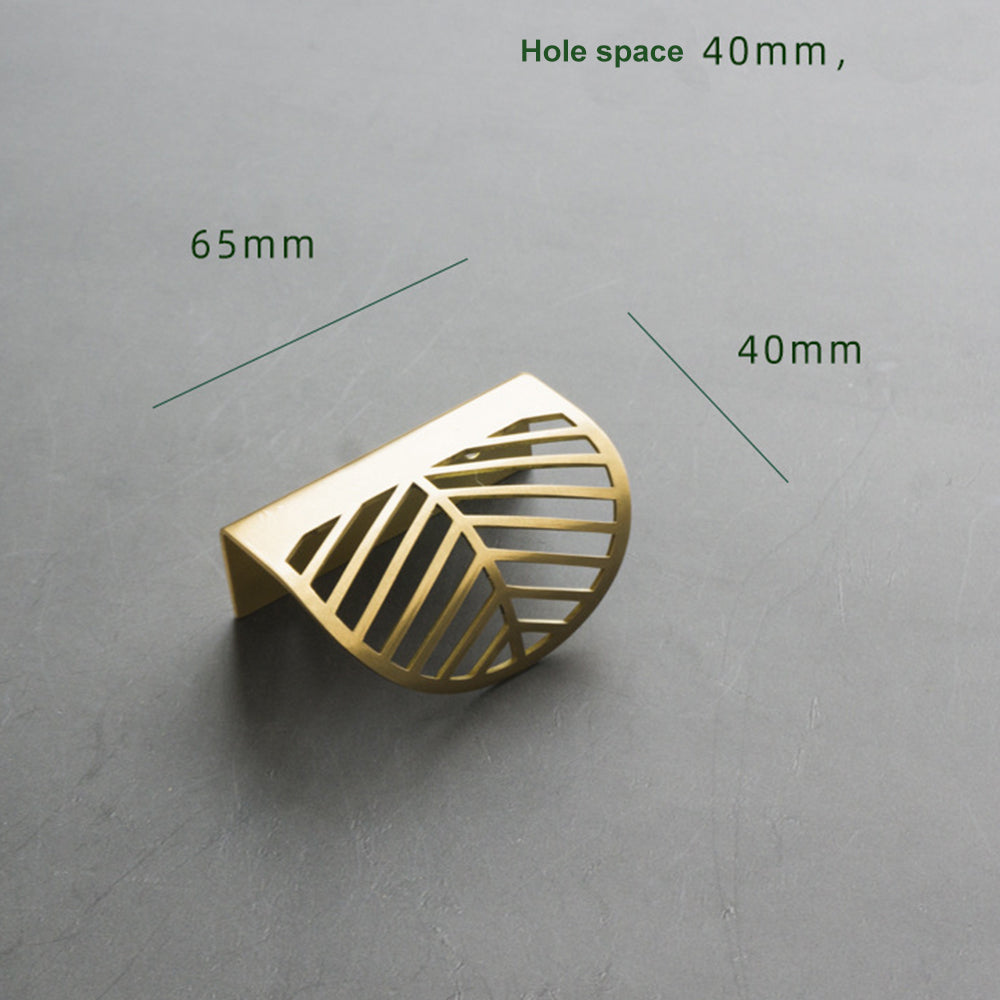 Creative Leaf Invisible Handle, Solid Brass Drawer Pull