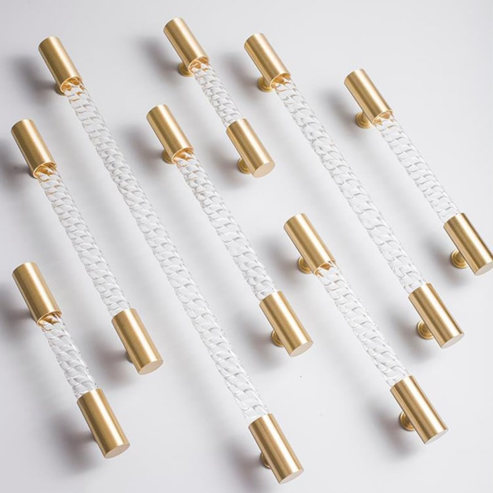 Transparent Acrylic Cabinet Pull T Bar Handles Drawer Dresser Handles