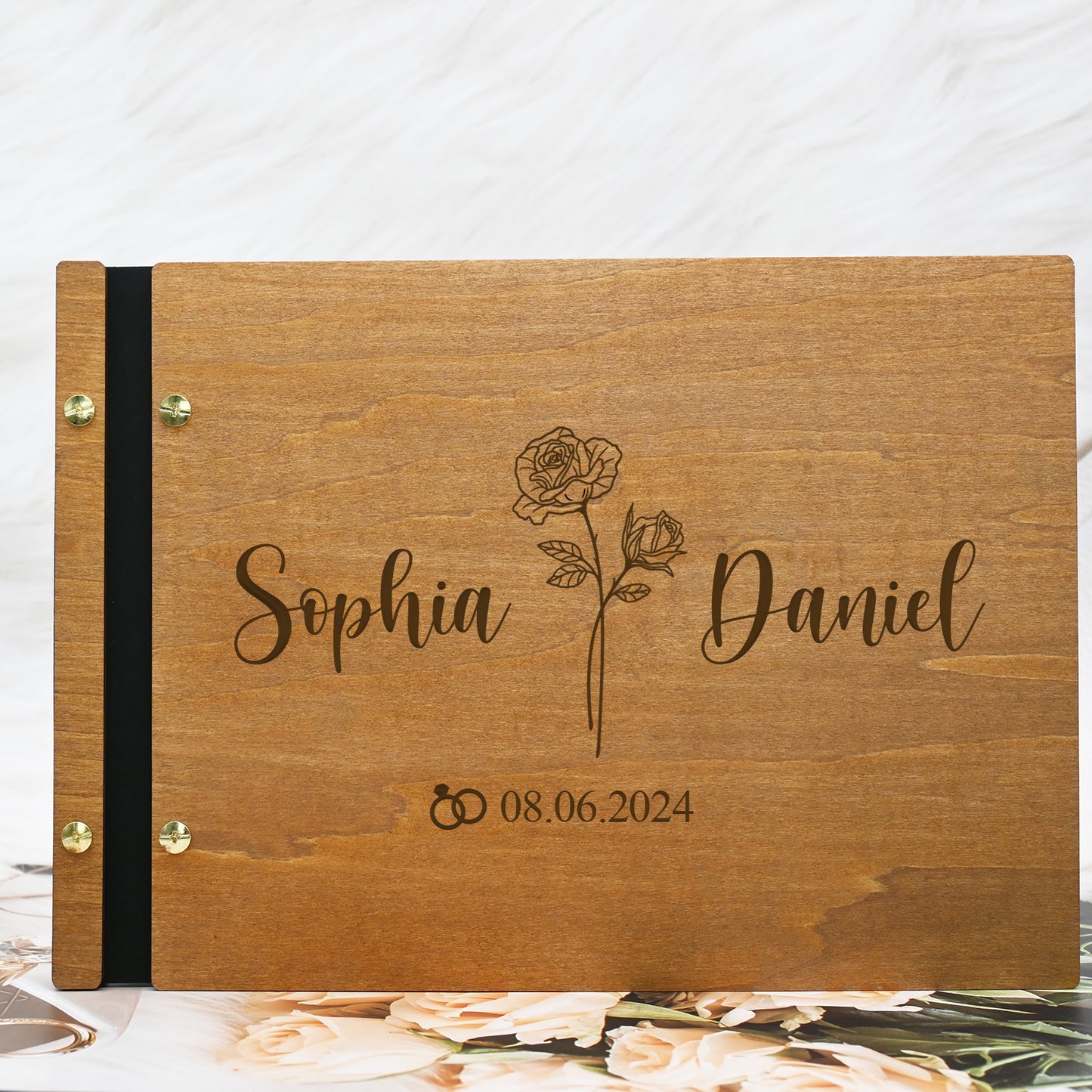 Wedding Guestbook, Personalized Wooden Guest book Perfect for Wedding, Photobooth, Photo Album, Wedding Album