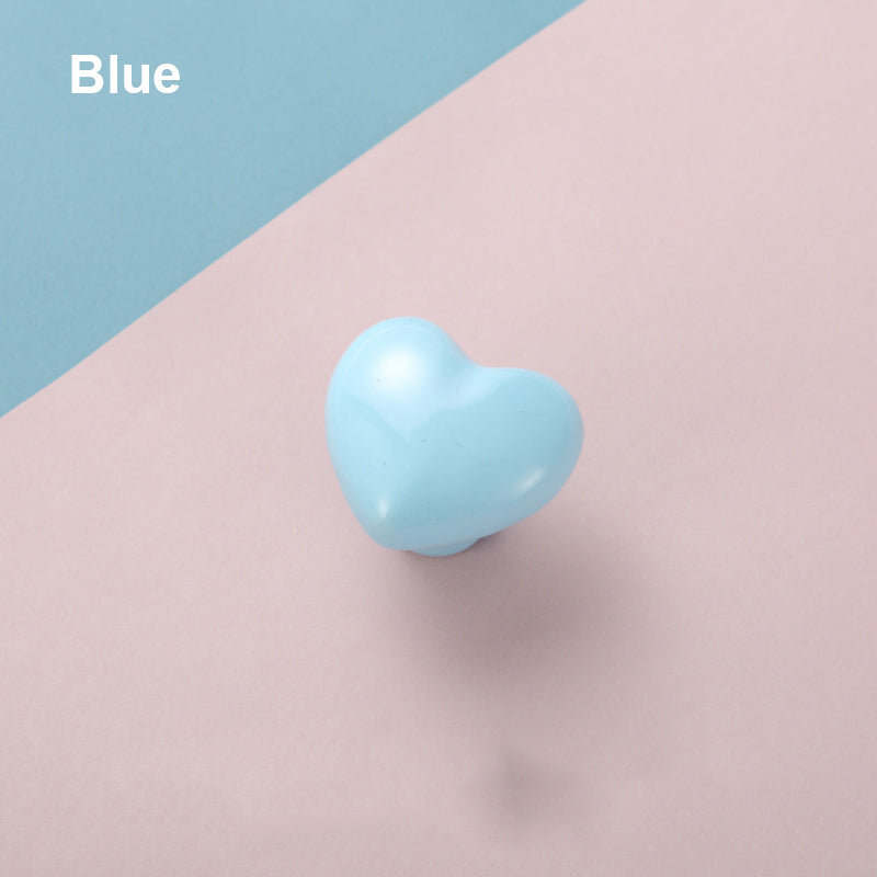 Cute Wardrobe Knob Heart Shape Pull Handle Ceramics Cabinet Knobs