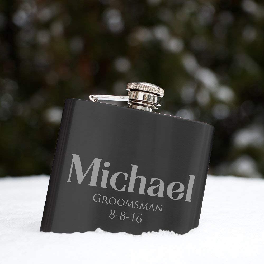 Custom Engraved Flask, Personalized Wedding Party Gift, Bachelorette Party Gift