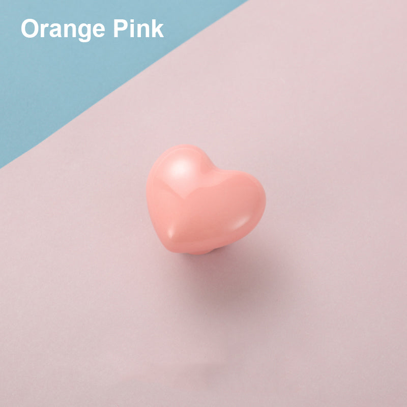 Cute Wardrobe Knob Heart Shape Pull Handle Ceramics Cabinet Knobs