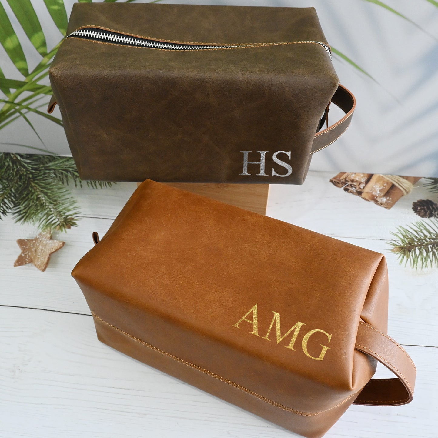 Personalised Washbag ,Mens Leather Look Toiletry Wash Bag ,Dads Beard Gift, Leather Toiletry Bag, Gift for Him, Personalized Gifts For Men, Leather Dopp Kit