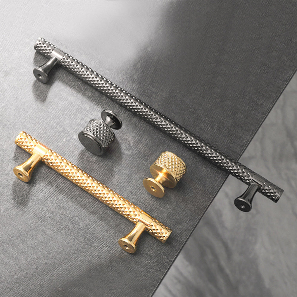 Shiny Solid Modern Zinc Alloy Titanium Black Gold Door Handles