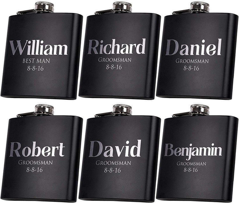 Custom Engraved Flask, Personalized Wedding Party Gift, Bachelorette Party Gift