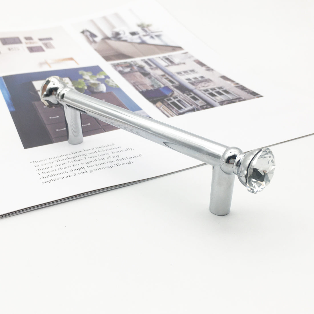 Silver Crystal Kitchen Cabinet Handles Knobs Solid Cabinet Pulls