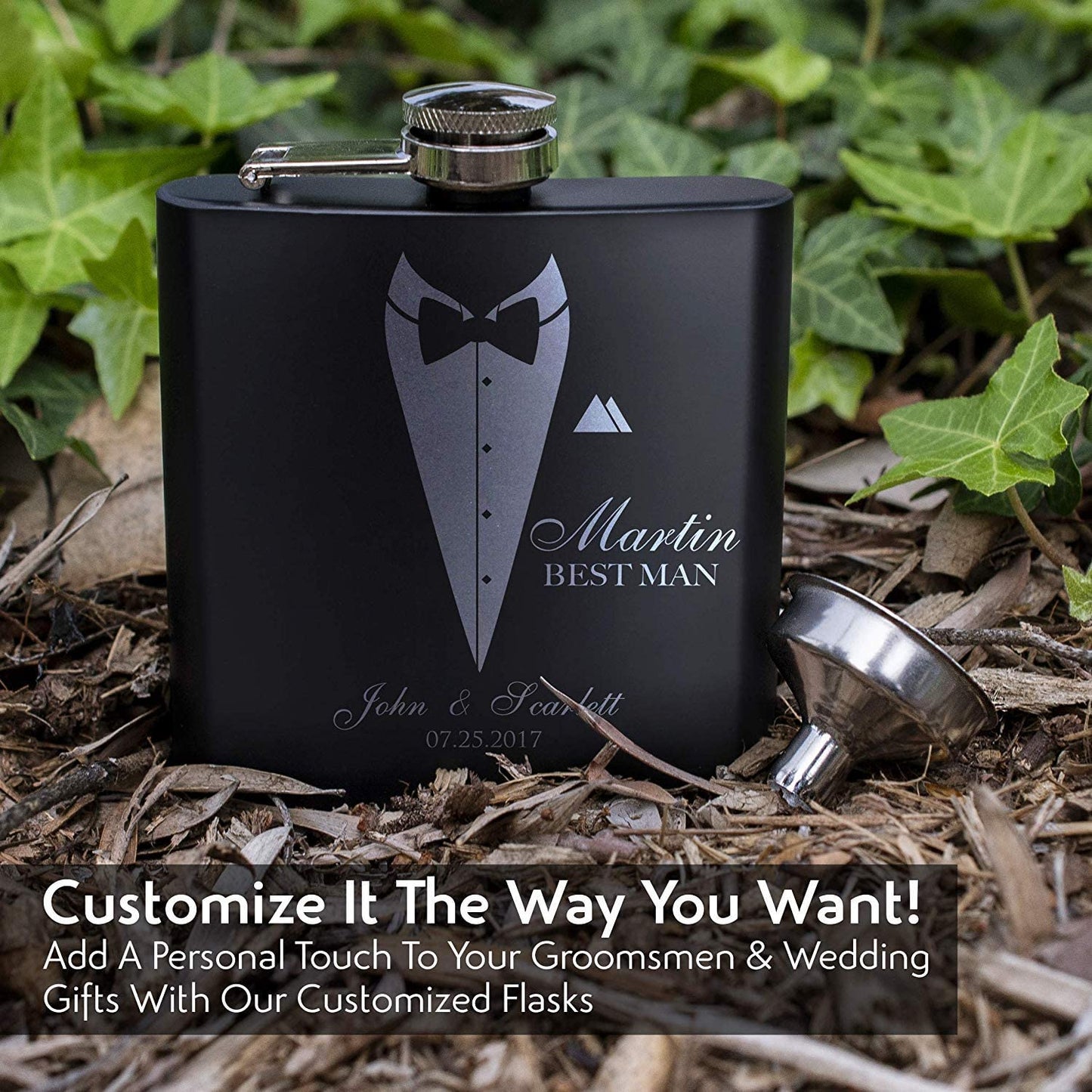 Personalized Flask Gift for Men, Groomsmen Gifts, Best Man Gift, Dad Gifts, Boyfriend Gift, Wedding Gift for Groomsman, Bachelor Party Gifts