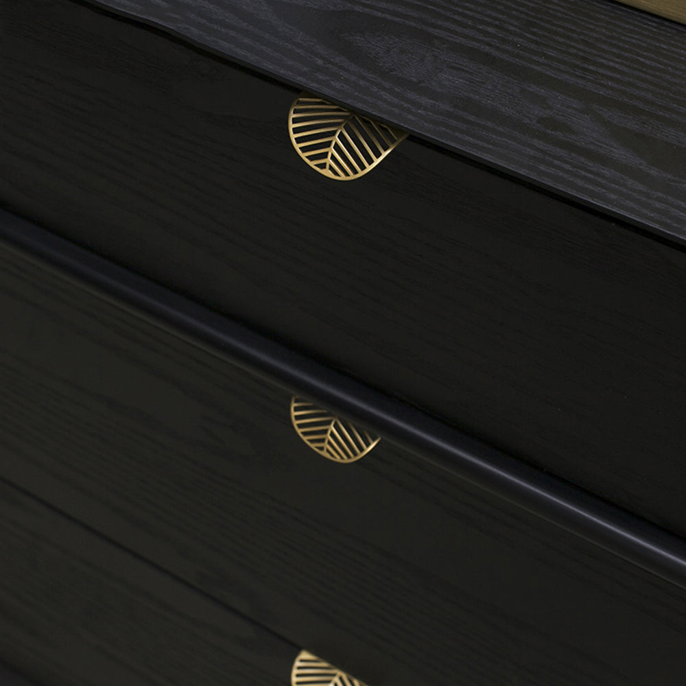 Creative Black Leaf Invisible Handle, Solid Brass Drawer Pull