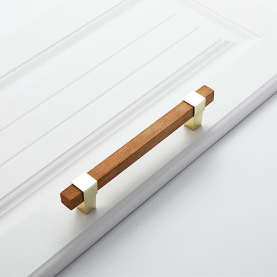 Beech Wood Drawer Pulls Knobs, Square Wood Cupboard Handles, Solid Wood Cabinet Handle Dresser Knobs Closet Wardrobe Handles Kitchen Pulls