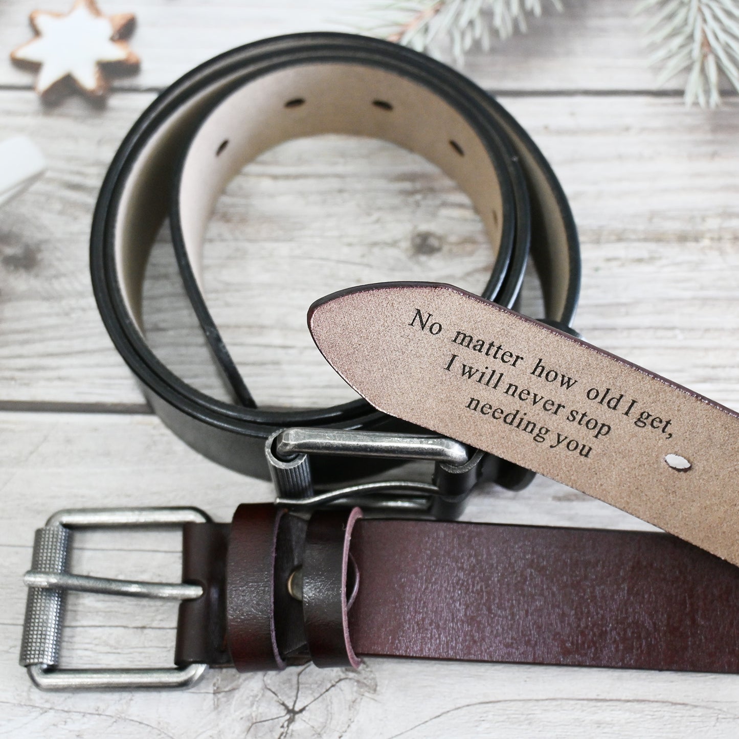 Custom Leather Belt for Daddy, Father’s Day Gift for Boyfriend, Unique Gift for Husband, Personalized Leather Belt Anniversary Handmade Belt