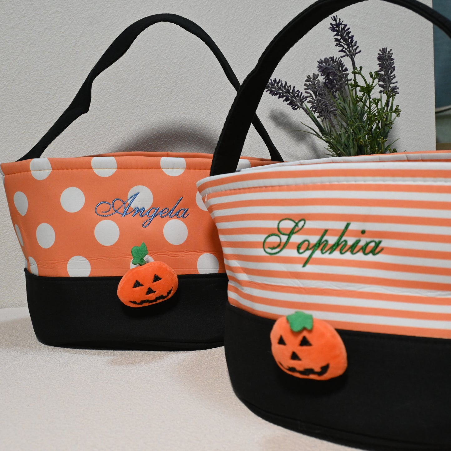 Personalized Halloween Baskets, Trick or Treat Buckets, Embroidered Name Halloween Bucket, Kids Halloween Basket