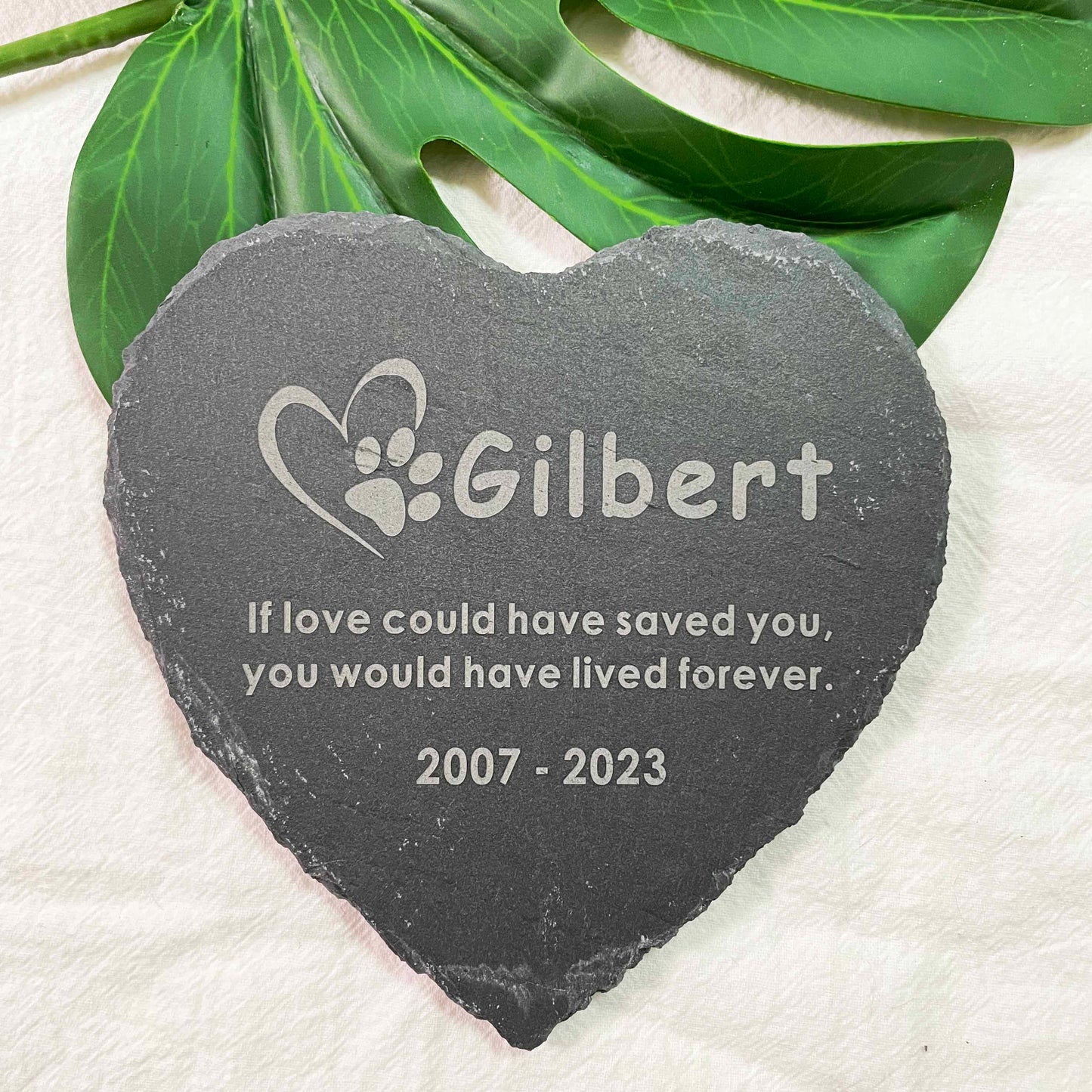 Custom Pet Memorial Stone, Personalized Engrave Dog Cat Memorial Plaque, Pet Grave Stone, Engraved Heart Rock with Pets Name, Pet Loss Gift