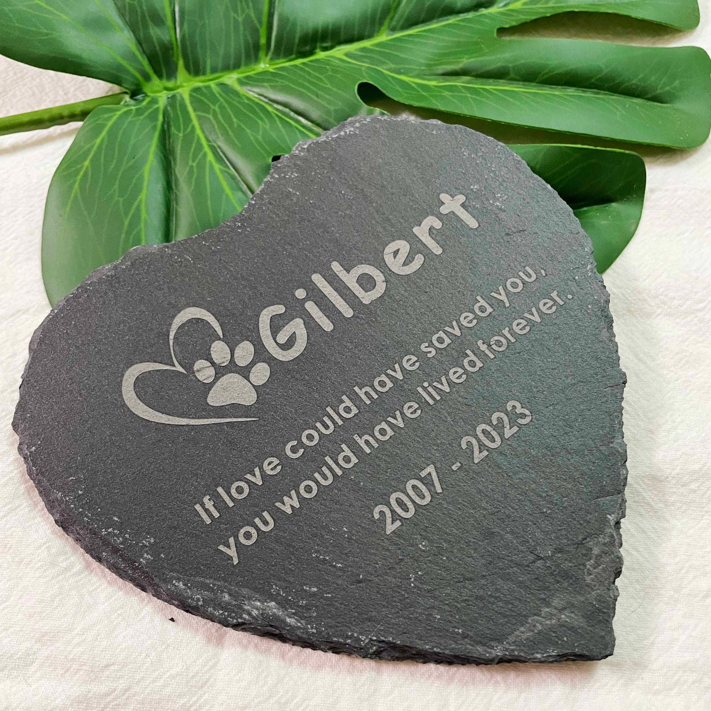 Custom Pet Memorial Stone, Personalized Engrave Dog Cat Memorial Plaque, Pet Grave Stone, Engraved Heart Rock with Pets Name, Pet Loss Gift