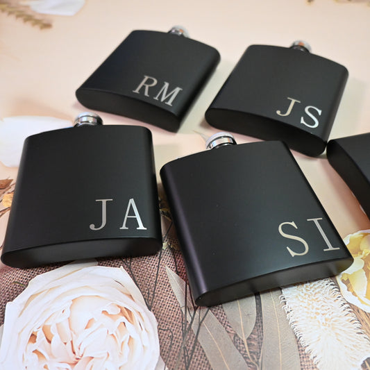 Custom mens flask set, groomsmen gifts usher proposal, father gift, best man gifts