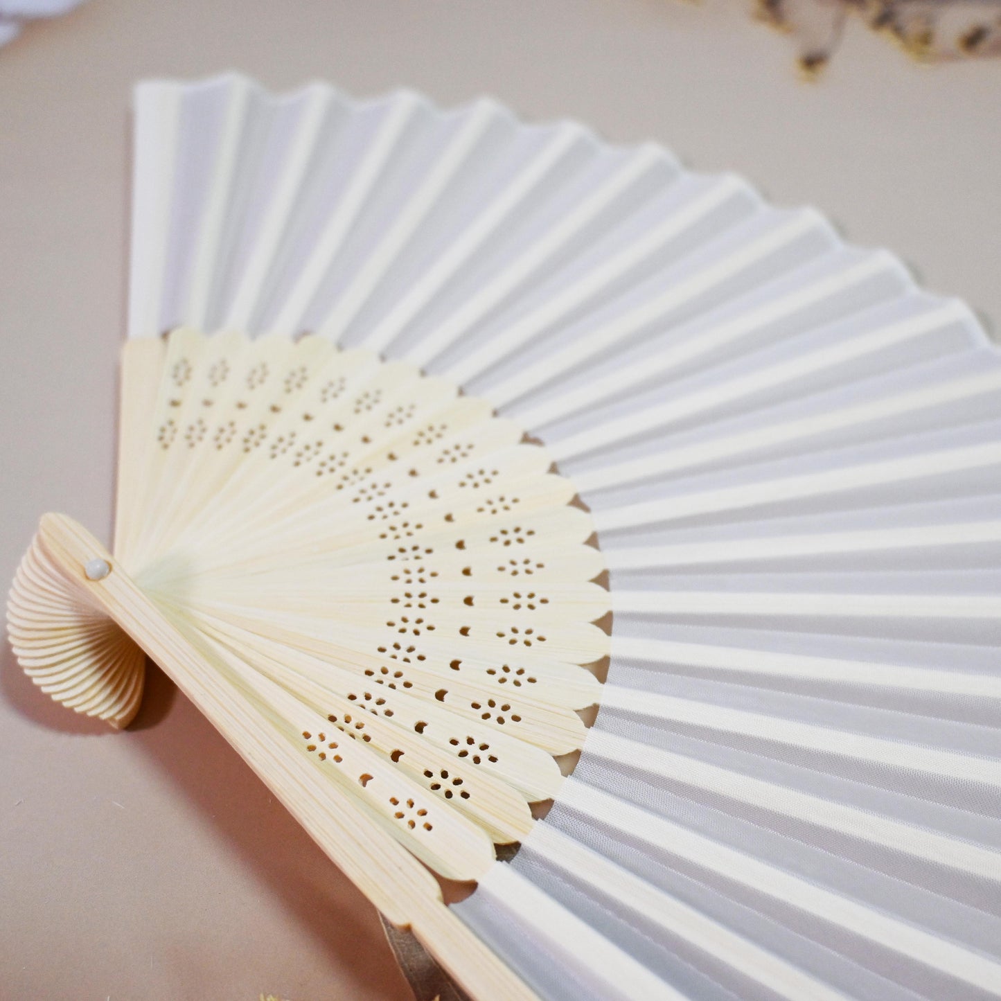 Custom White Silk Fans, Folding Hand Fan, Wedding Bridal Party Favors